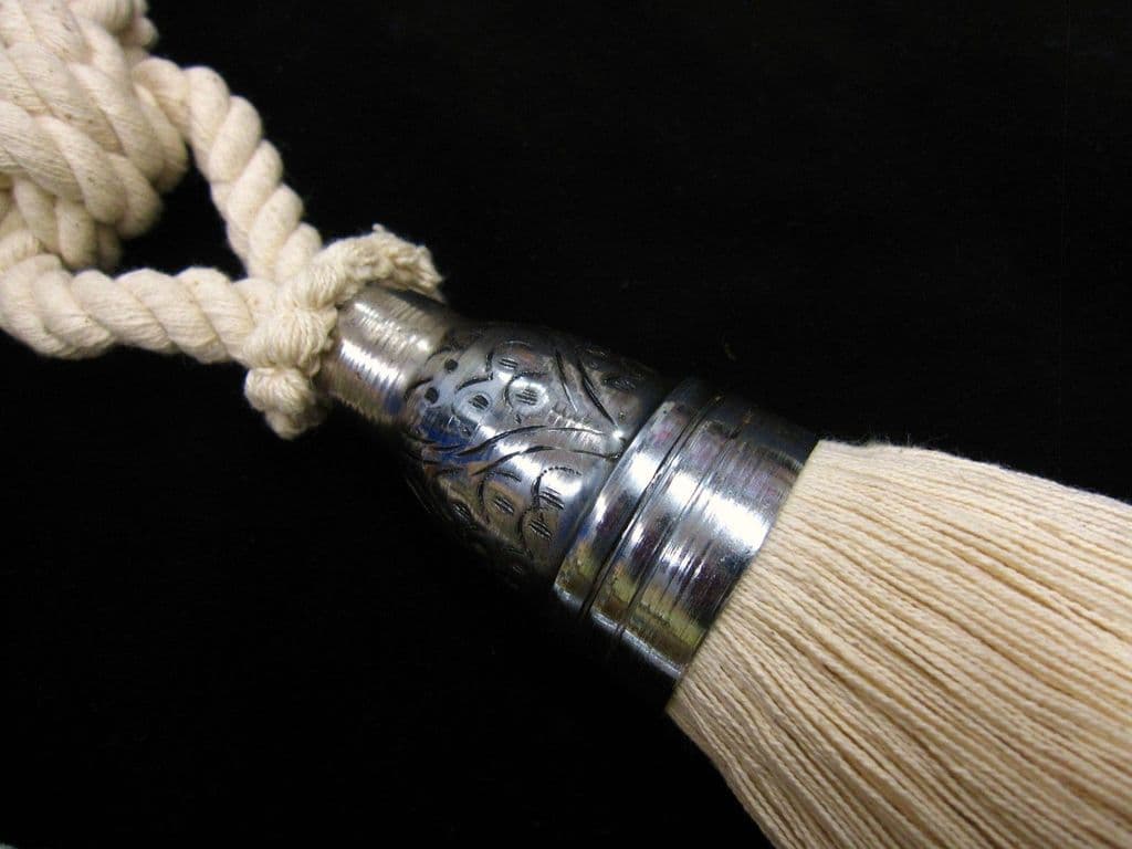 2 curtain tassel tiebacks Natural cotton rope drape tie backs Silver
